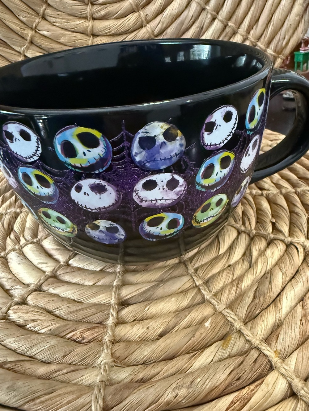 Nightmare Before Christmas Large Black Ceramic 24oz Soup Or Coffee Mug